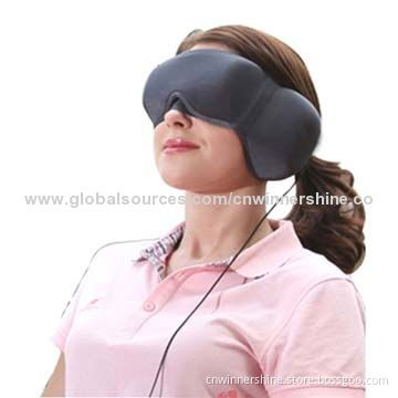 Sleeping Headphones with Wired Black Eye Mask, 3.5mm Plug for Smartphones, MP3, Tablet PCs, OEM